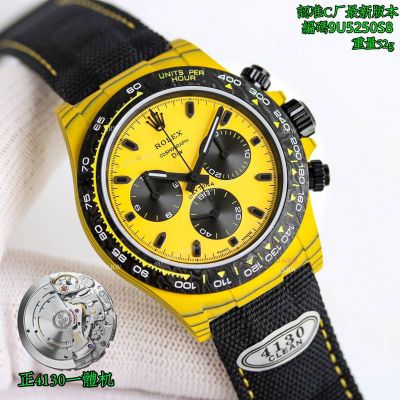 Clean Factory Rolex Daytona 4130 yellow Face Watch 40mm 